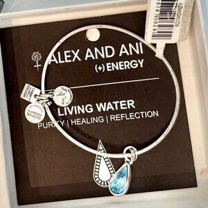 New w/ Tags - Alex and Ani Living Water Charm Bangle Bracelet Adjustable